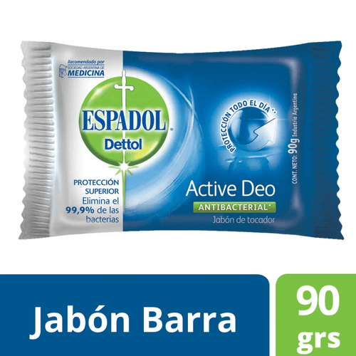 Jabón Antibacterial Espadol Dettol Active Deo 90 g