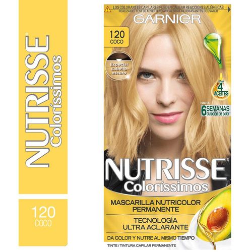 Kit Completo de Coloración Permanente Nutrisse Colorissimos Tono 120 Coco 45 gr