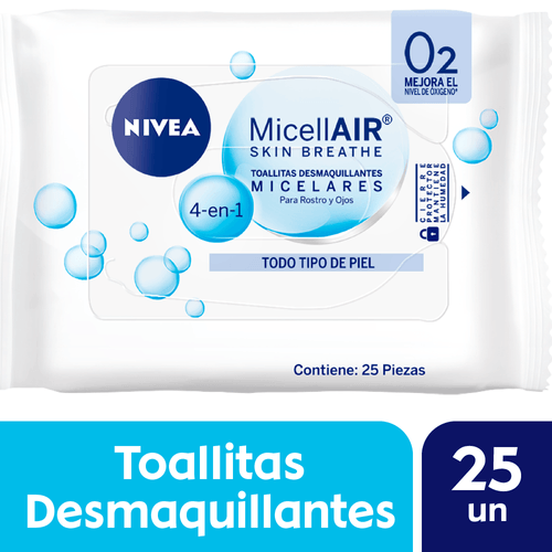 Toallitas Desmaquillantes Nivea Micelares 4 en 1 Todo Tipo de Piel