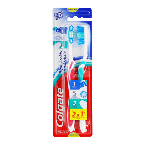 Cepillo Dental Colgate Triple Acción Mediano 2x1