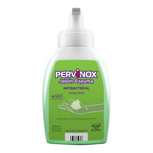 Jabón Espuma Antibacterial Humectante Pervinox 240ml