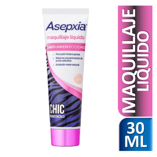 Asepxia Maquillaje Liquido Sexy Skin Claro 30ml