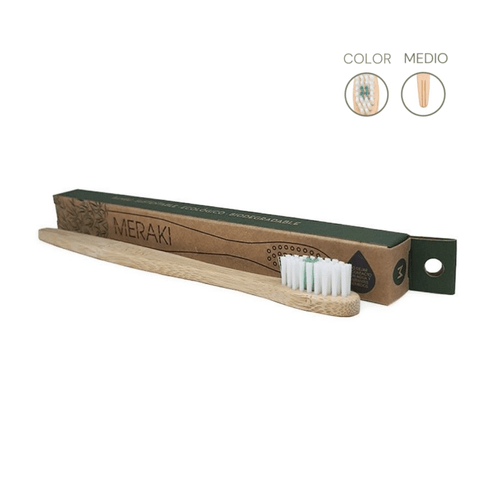 Cepillo de Dientes Meraki Bambú Medio Verde