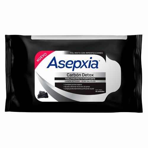 Asepxia Toallitas Carbón 25 unidades