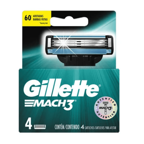 Hoja de Afeitar Gillette Mach3 Cartucho 4 unidades
