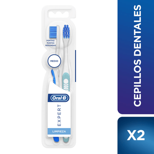 Cepillo Dental Oral B Expert Limpieza Medio 2 unidades