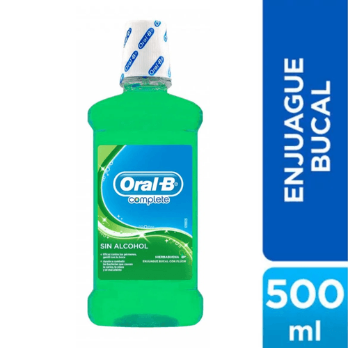 Enjuague Bucal Oral B Menta Natural Sin Alcohol 500ml