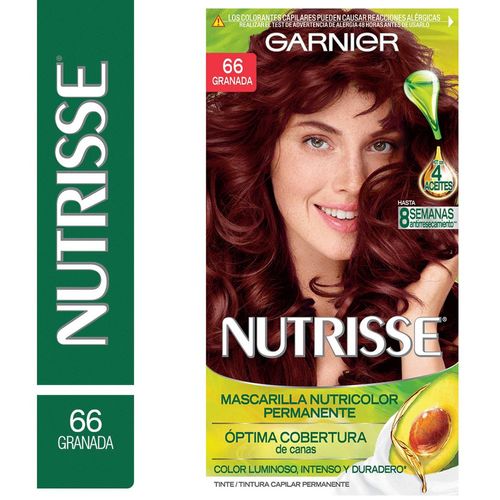 Kit Completo de Coloración Permanente Nutrisse Clásico Tono 66 Granada 45 gr