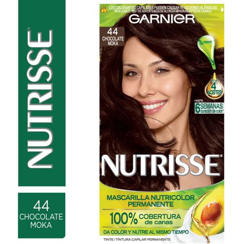 Kit Completo de Coloración Permanente Nutrisse Clásico Tono 44 Chocolate Moka 45 gr