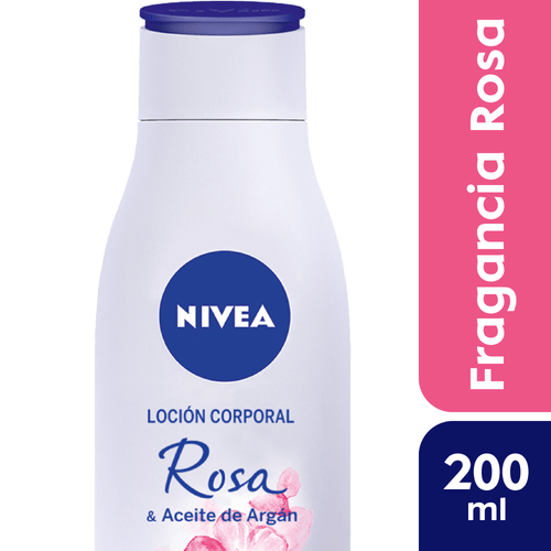 Loción Corporal Nivea Rosa y Aceite de Argán Piel Normal a Seca 200ml Botella