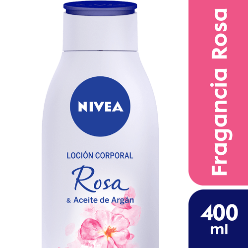 Loción Corporal Nivea Rosa y Aceite de Argán Piel Normal a Seca 400ml Botella