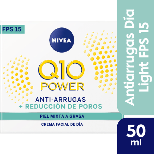 Crema Facial Anti-Edad Nivea Q10 POWER Dia Reducción de Poros FPS 15 50ml