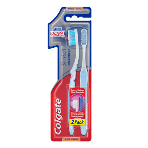 Cepillo Dental Colgate Slim Soft Compact Head 2x1