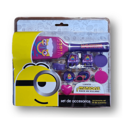 Estuche Minions Accesorio Pelo + Bijouterie + Cepillo