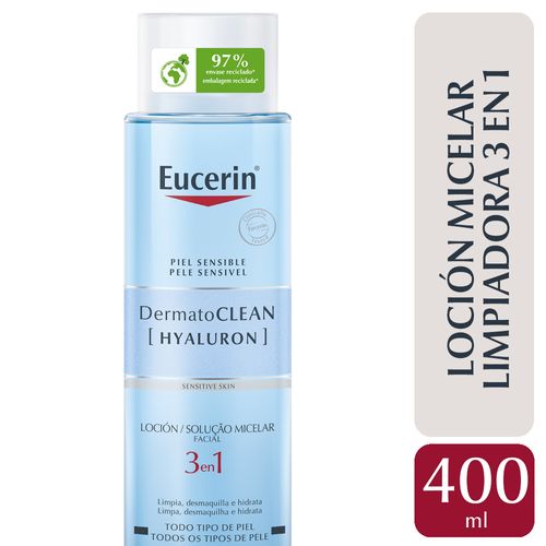 Loción Micelar Eucerin Hyaluron DermatoClean 3 en 1 400ml