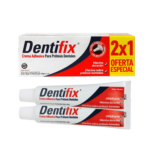 Dentifix Crema Adhesiva para Prótesis Dentales 2x1 sabor neutro