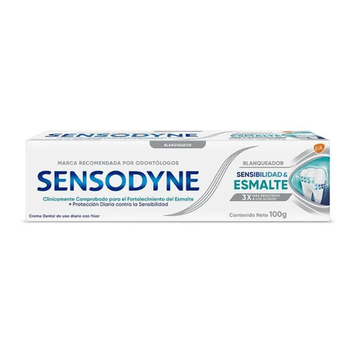 Crema dental Sensodyne Sensible y Esmalte Blanqueador 100g
