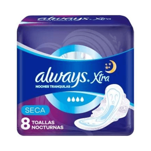 Always Toallas Femeninas Noches Tranquilas Seca x8u.