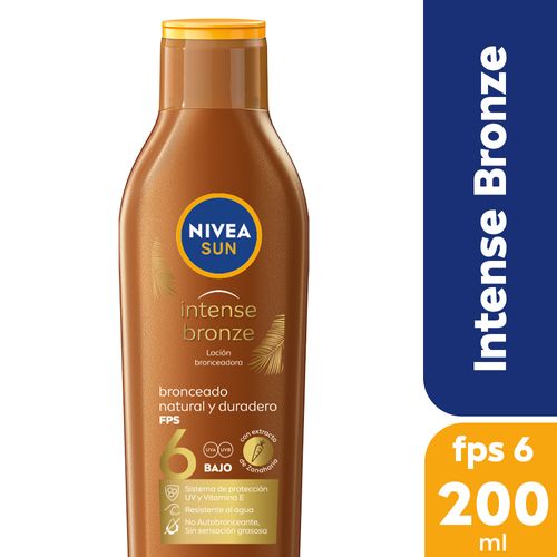 Bronceador Solar en Loción Nivea Intense Bronze FPS 6 x200ml
