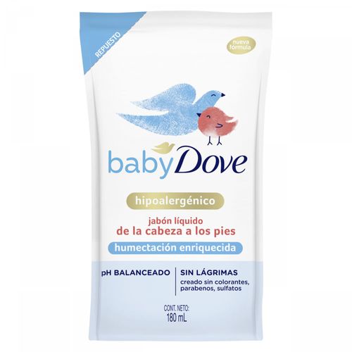 Jabón Líquido Dove Baby Humectación Enriquecida Repuesto 180ml