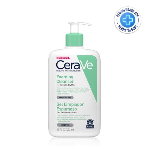 CeraVe Gel Limpiador Espumoso Piel Normal a Grasa 473ml